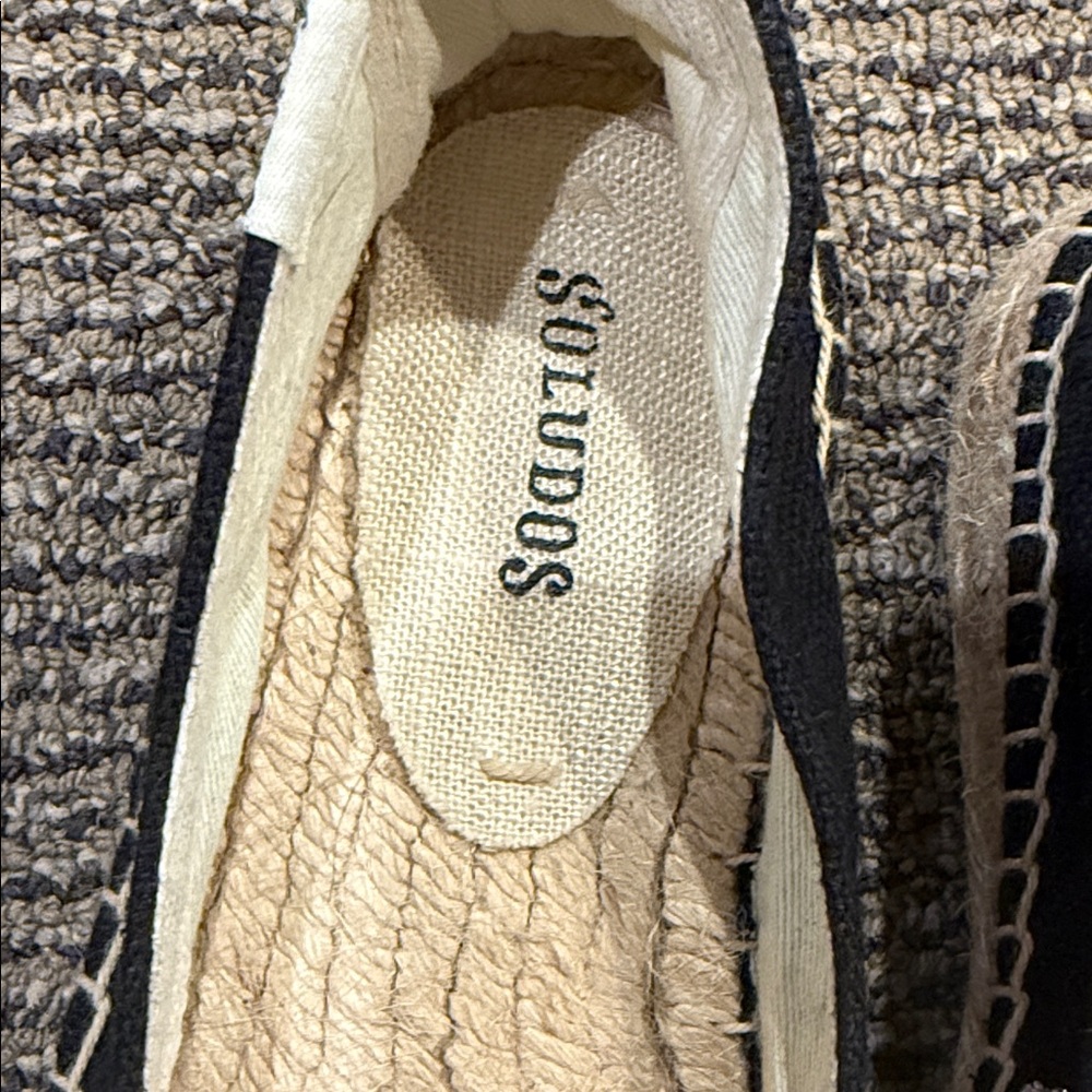Soludos Black and Cream Floral Espadrilles - Picture 3 of 4